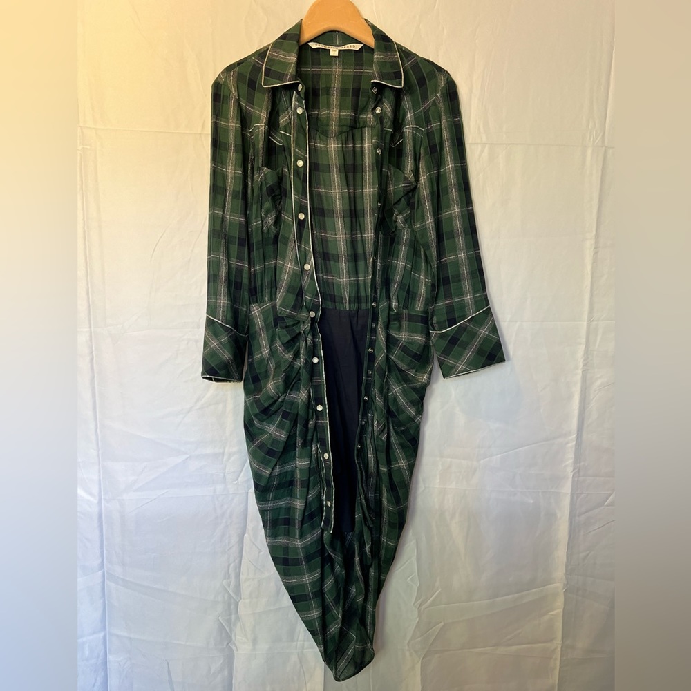 Veronica Beard Plaid Print Midi Length Dress